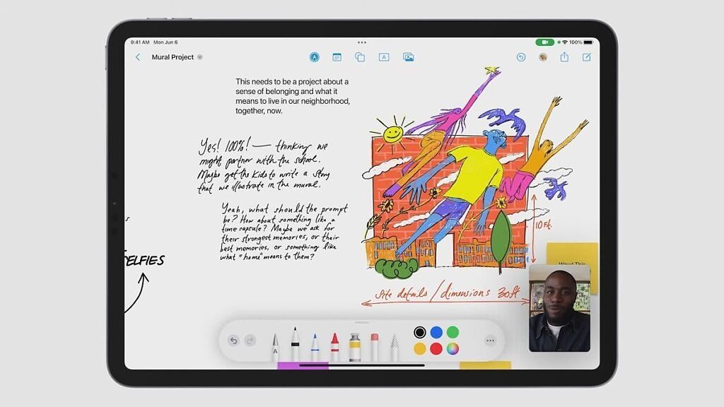 Close-up of Freeform board on the iPad