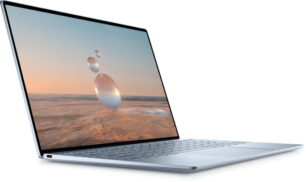 Left-side view of the Dell XPS 13 (2022) in Sky