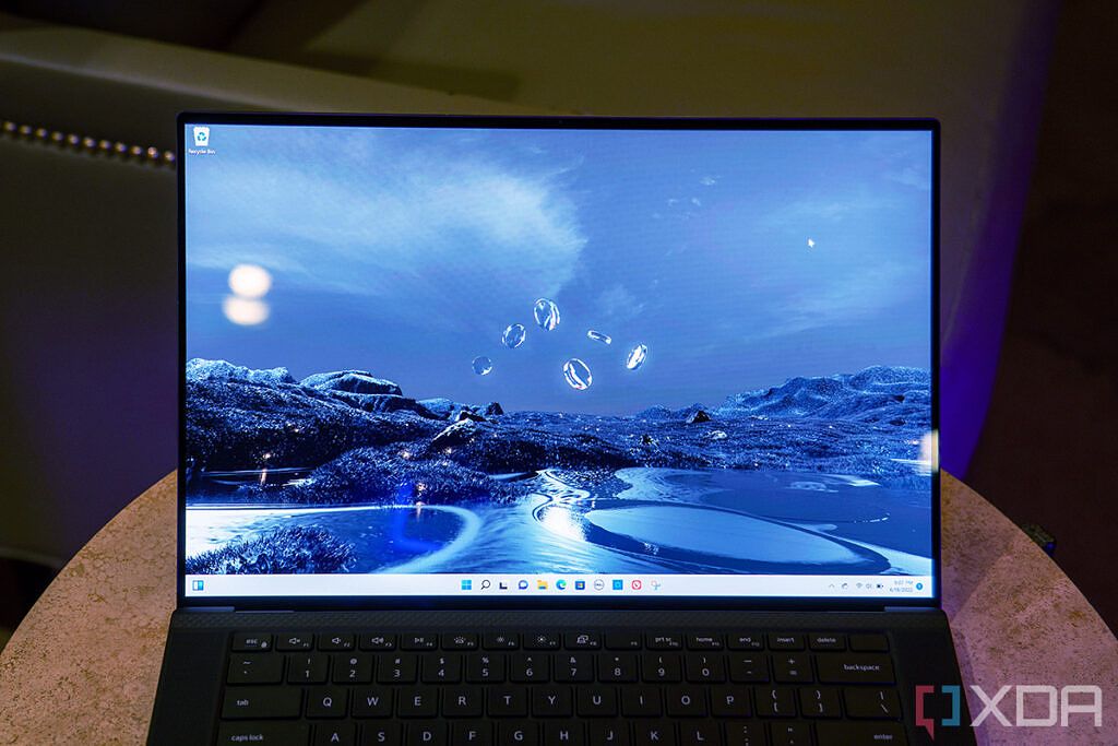 Close up of Dell XPS 15 display