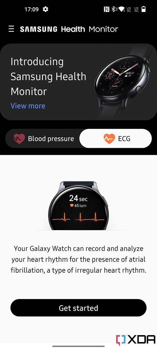 OnePlus 10 Proの改造されたSamsung Health MonitorアプリのECGタブ