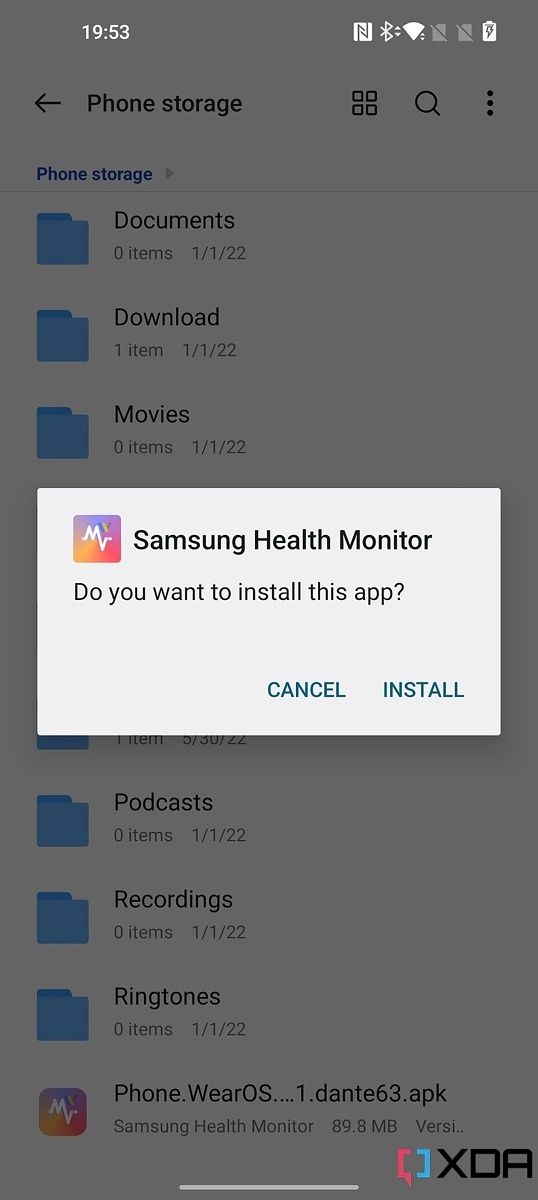 Samsung Health Monitor mod インストール プロンプト