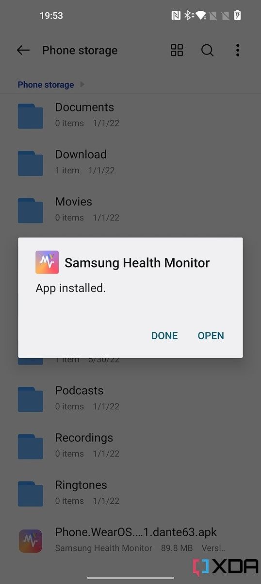 Samsung Health Monitor mod のインストールが完了しました