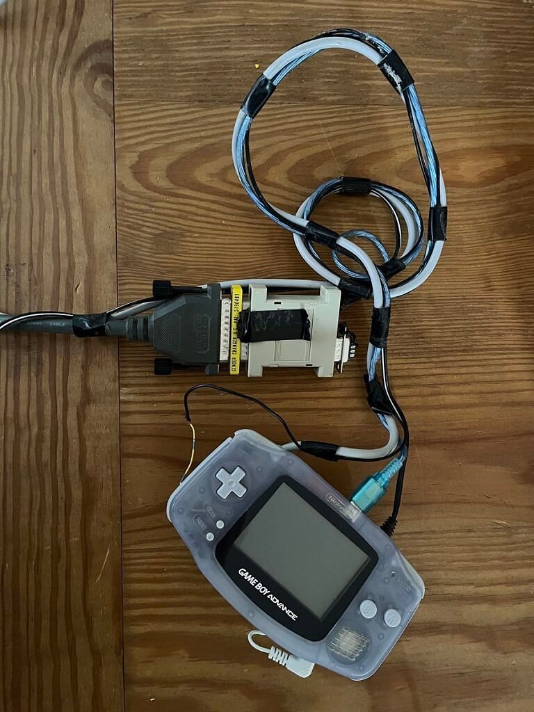 Randy Linden Game Boy Advance setup that Randy Linden used for connecting it