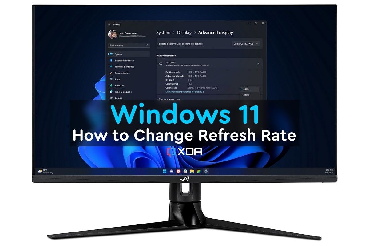 How to change refresh rate on WIndows 11