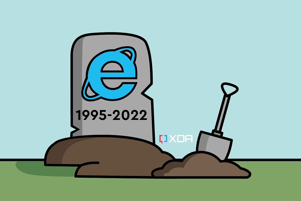 Internet Explorer on animated gravestone