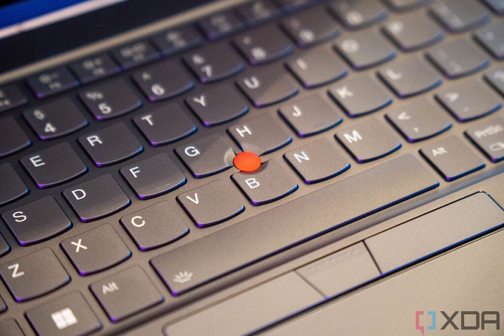 Close up of ThinkPad X1 Yoga TrackPoint