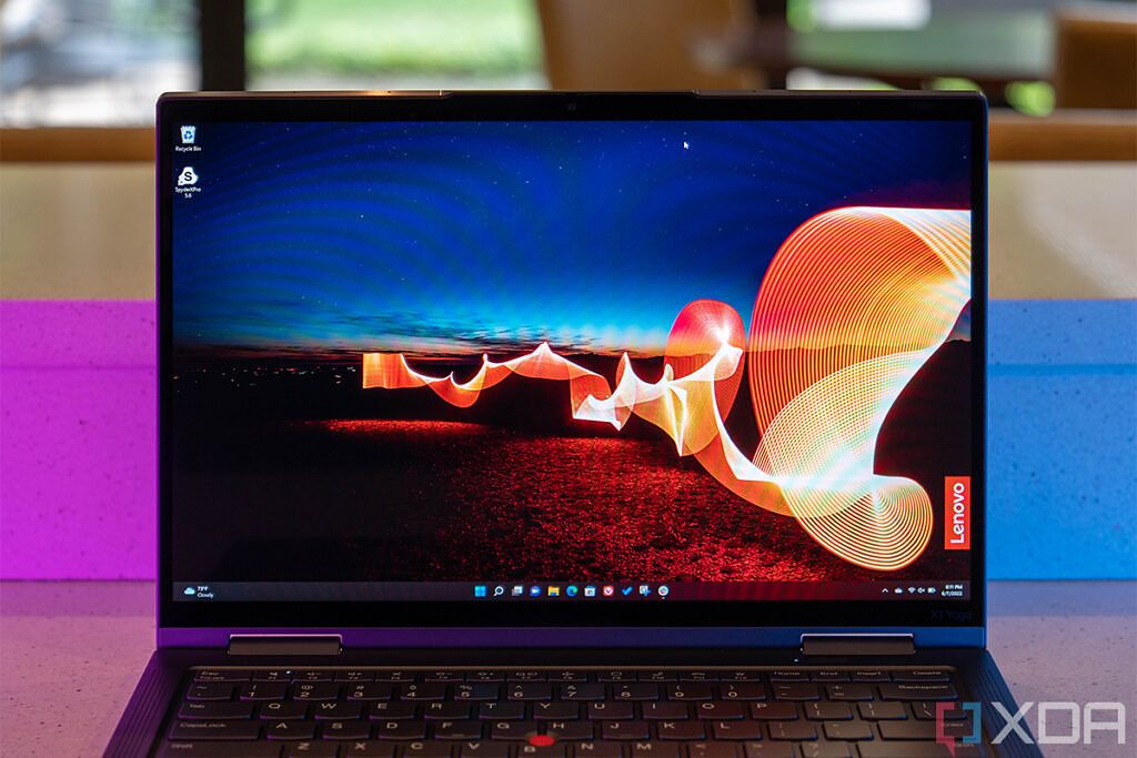 Close up of ThinkPad X1 Yoga display