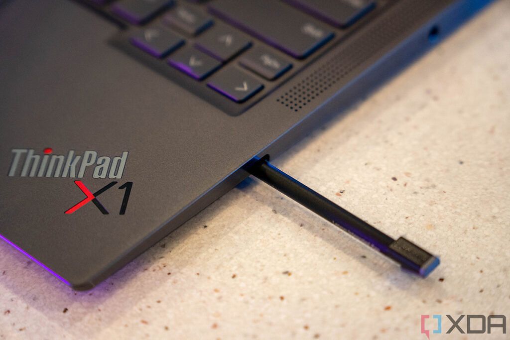 Close up of ThinkPad X1 Yoga pen