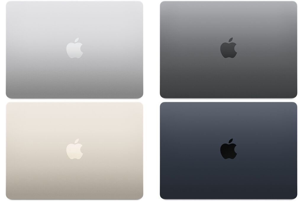 All four color options for the M2 MacBook Air