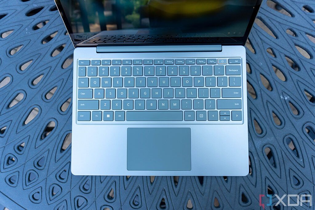Top down view of Surface Laptop Go 2 keyboard