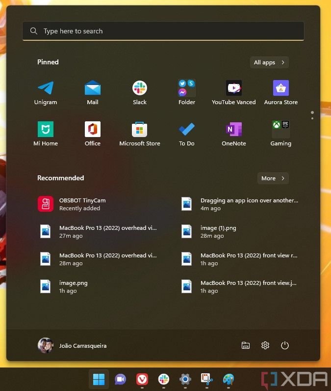 How to use Start menu folders in Windows 11 version 22H2