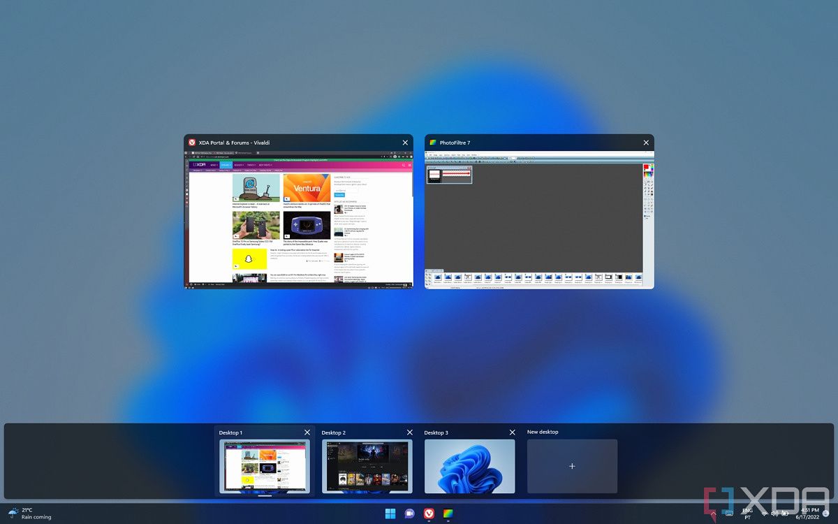 Vista de tareas de Windows 11