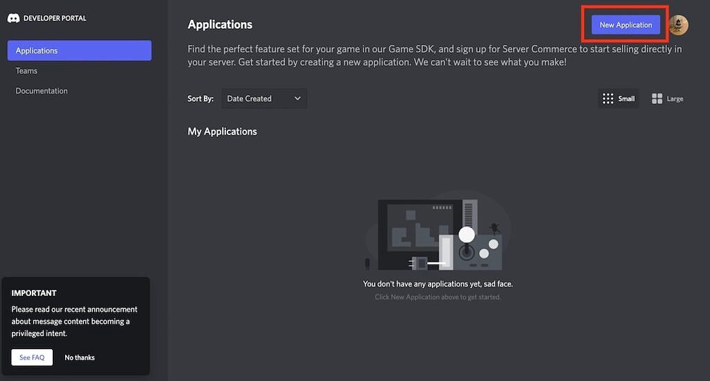discord bot apps page