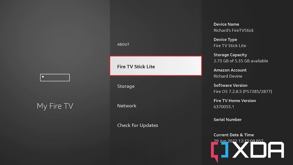 Developer options for Amazon Fire TV