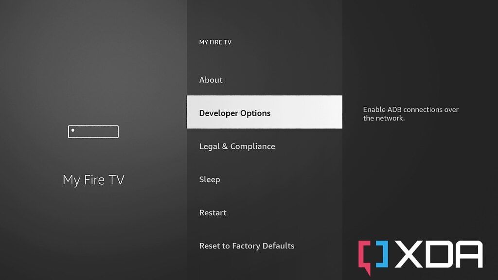 Developer options for Amazon Fire TV