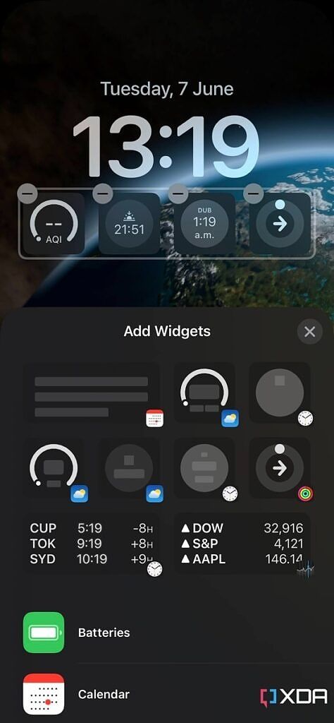 iOS 16 lockscreen add widgets