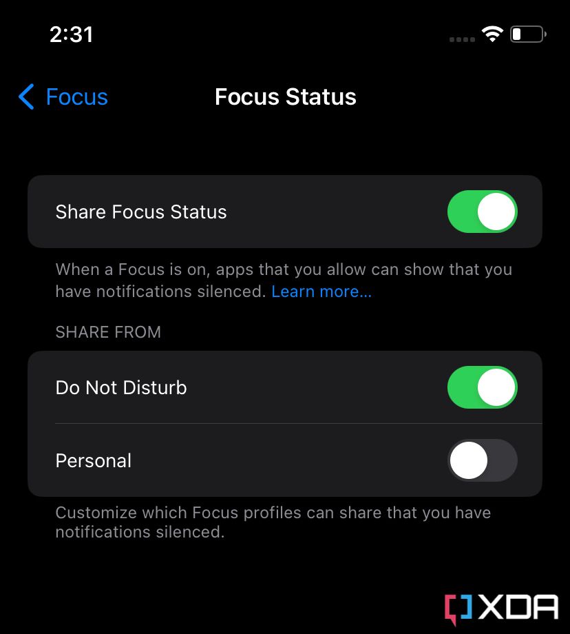 iOS 16 beta 2 Focus