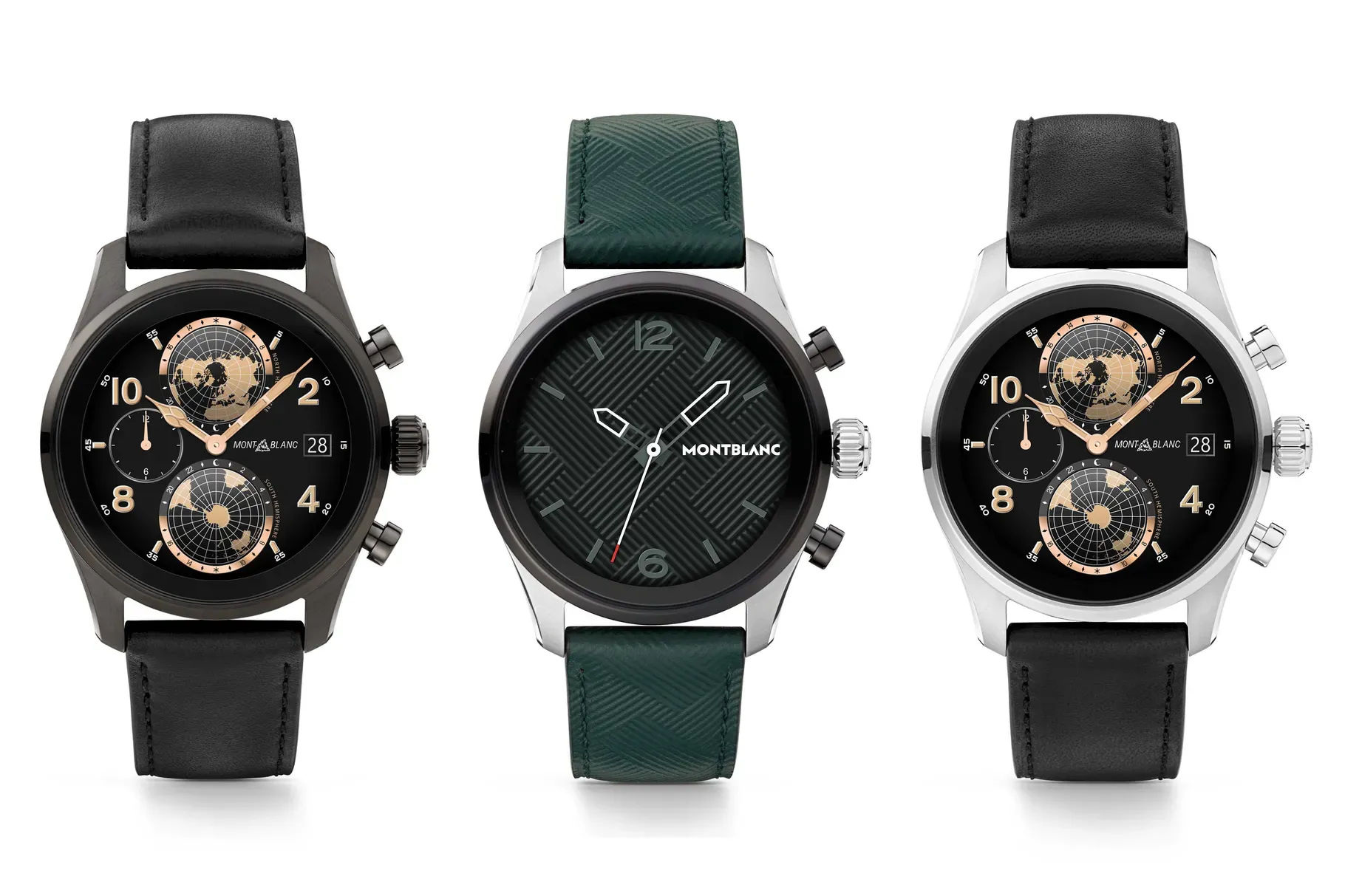 Montblanc Summit 3 smartwatch in three different colors
