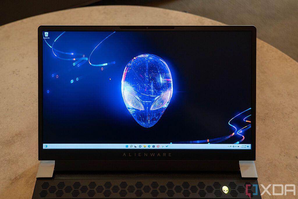 Close-up of Alienware x15 R2 display