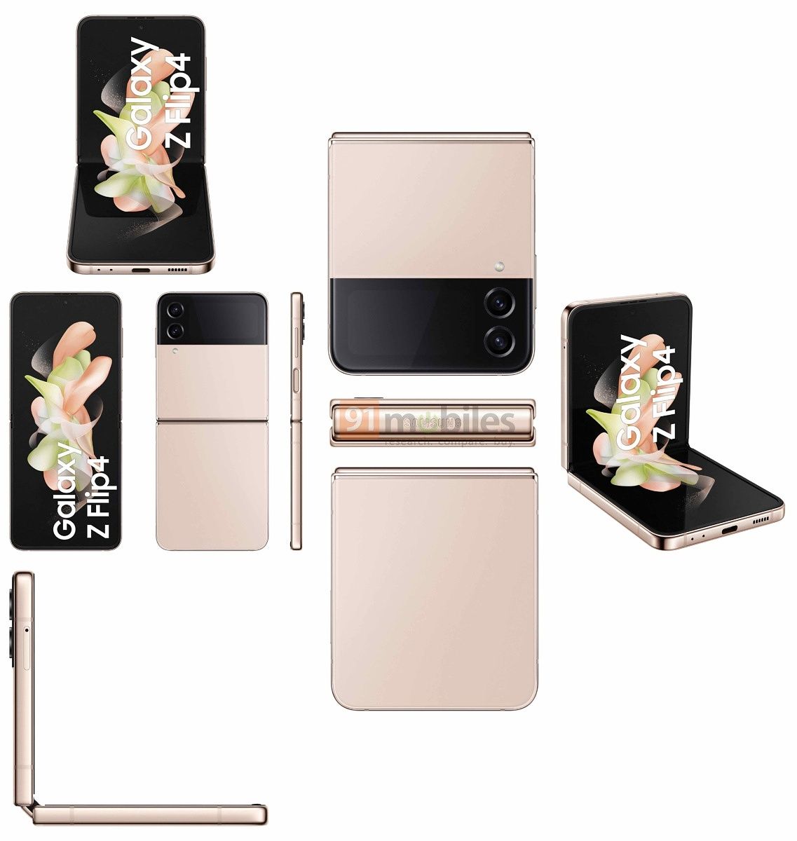 Samsung Galaxy Z Fold 4 and Galaxy Z Flip 4 renders leave