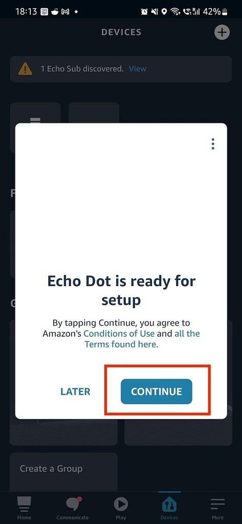 Echo dot ready to pair