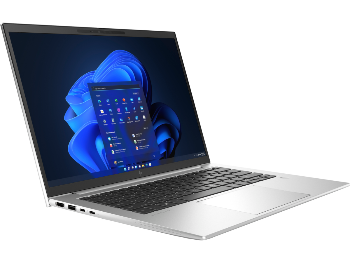 The HP EliteBook 840 G9 is a 14-inch laptop powered by Intel P-series processors and featuring a sleek subdued design.