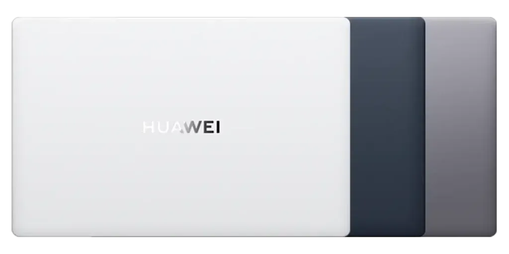 Huawei MateBook X Pro lid in white, ink blue, and space grey colors