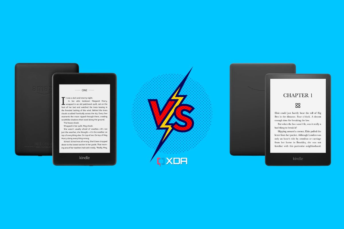Kindle Paperwhite 10th Gen Vs Kindle Paperwhite 11th Gen on a blue background
