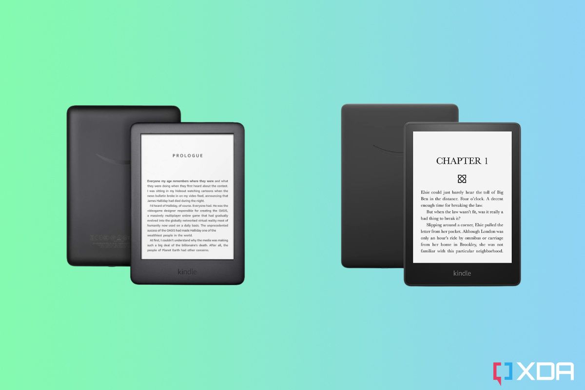 Kindle 10th Gen Vs Kindle Paperwhite 11th Gen on a gradient background