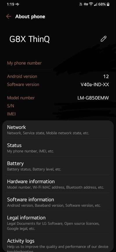 LG G8X ThinQ picks up its stable Android 12 update