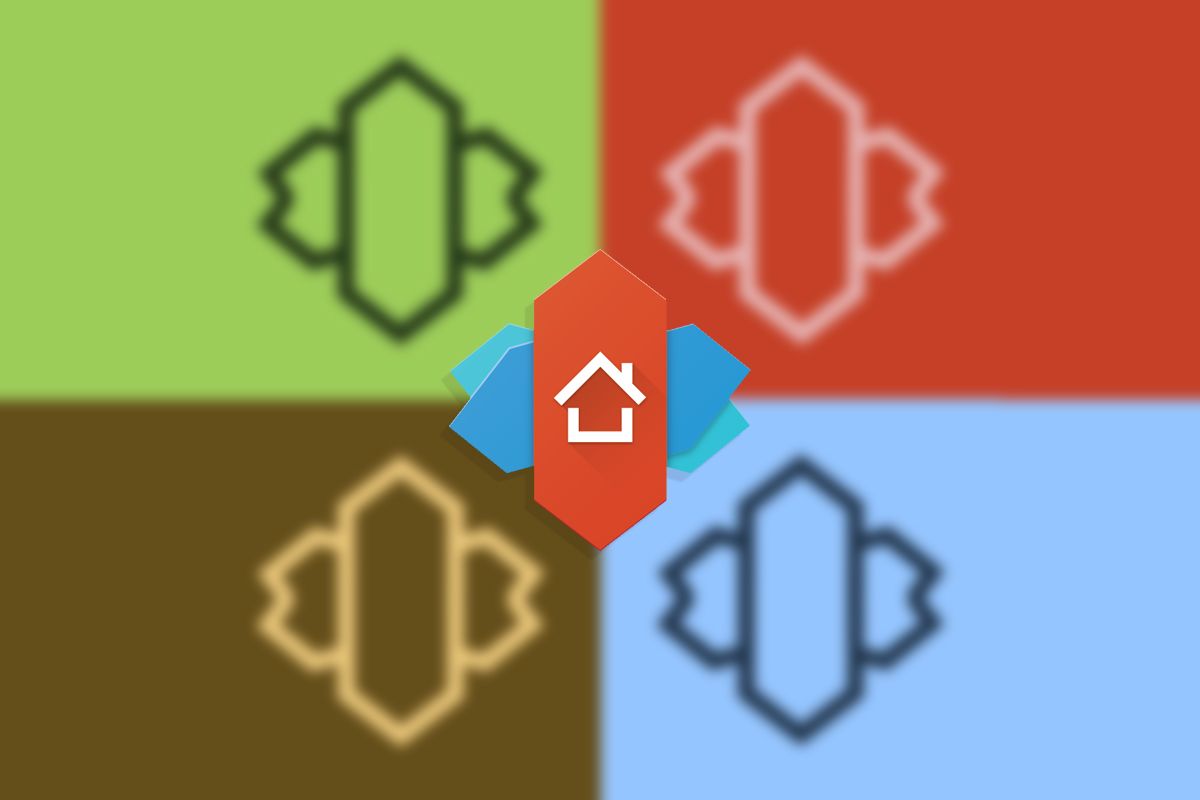 Nova Launcher icons in different colors in a grid.