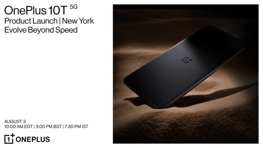 OnePlus 10T 5G event invite.