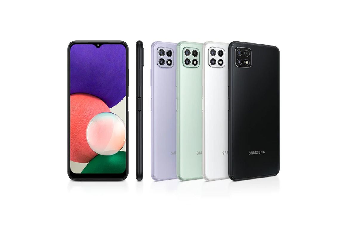 Samsung Galaxy A22 5G in four different colors