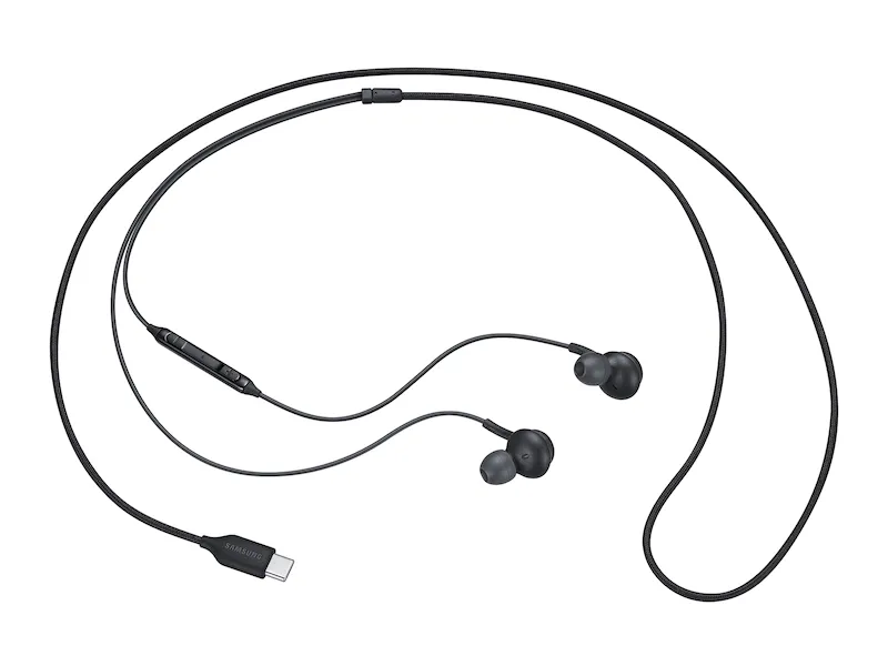 Samsung's in-ear headphones connect via the USB-C port and claim to deliver undistorted, studio-quality sound. They pack 2-way speakers and built-in DAC.
