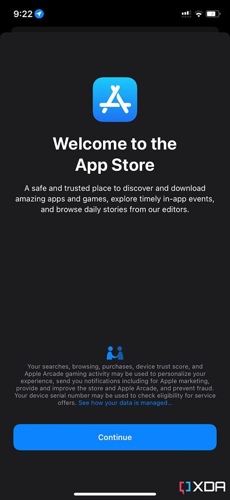 iOS 16 beta 4 App Store splash screen