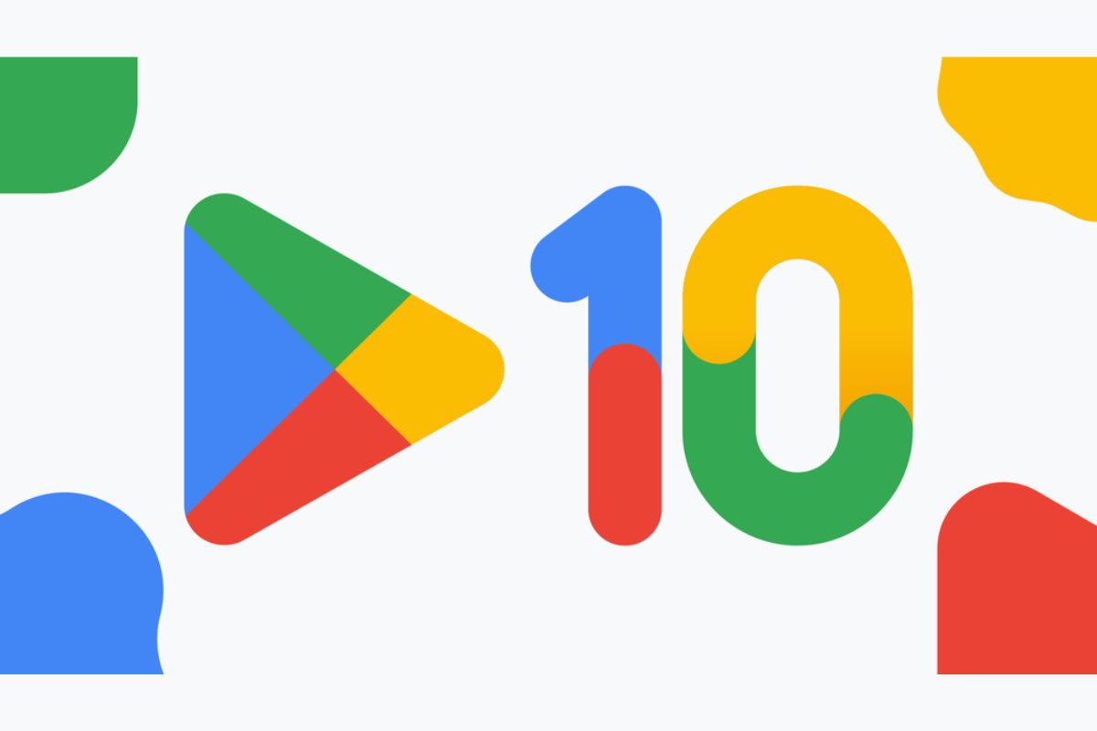 Google Play 10 year logo