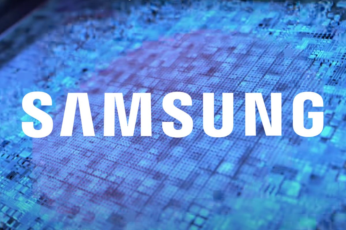 Samsung logo in from of silicon