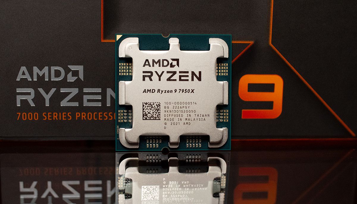 AMD Ryzen 9 in front of box