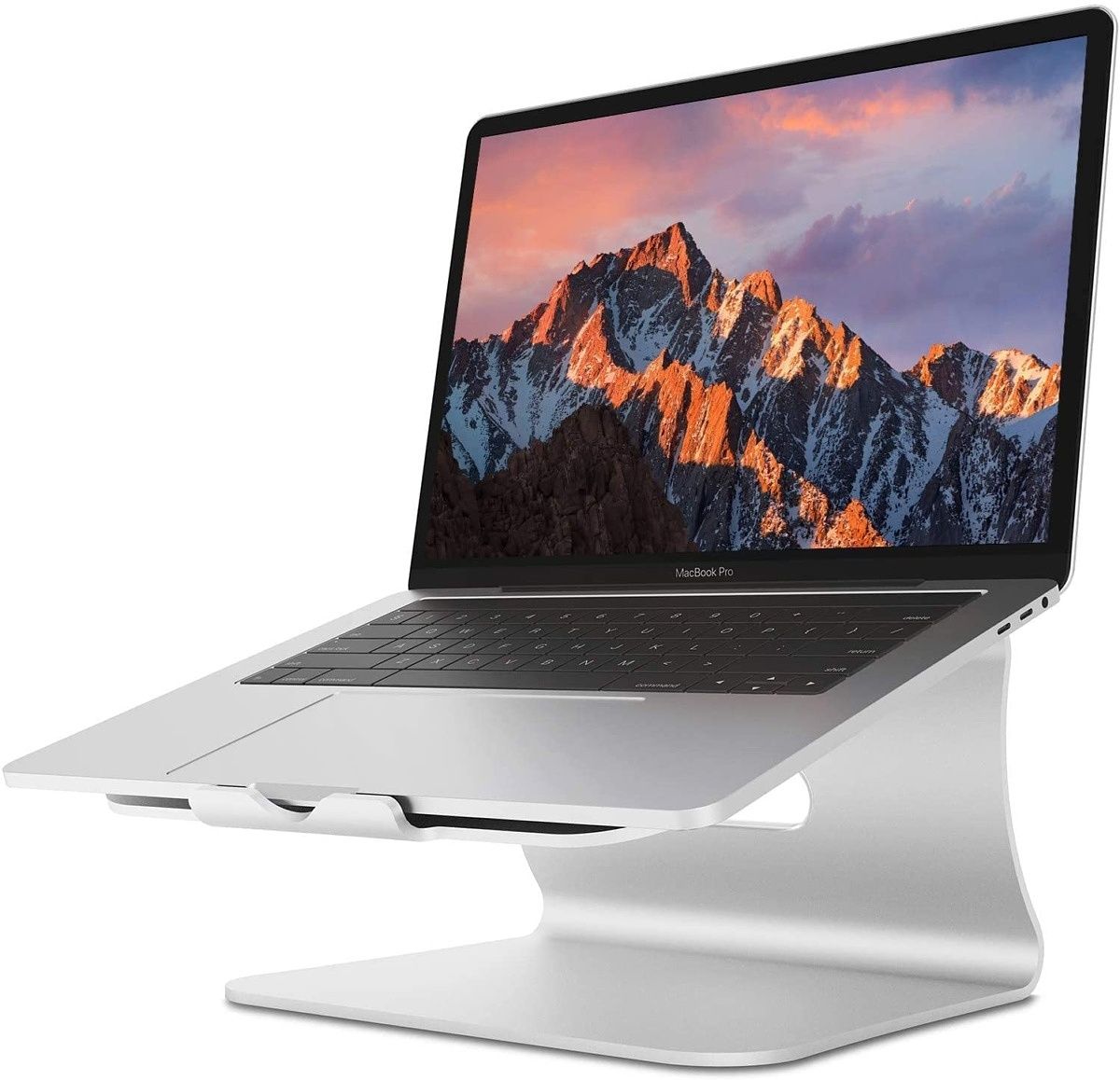 This aluminum stand is perfect for those who like to raise and tilt their MacBook for the perfect working angle.  It has silicone pads to avoid scratching your Mac and anti-slip.