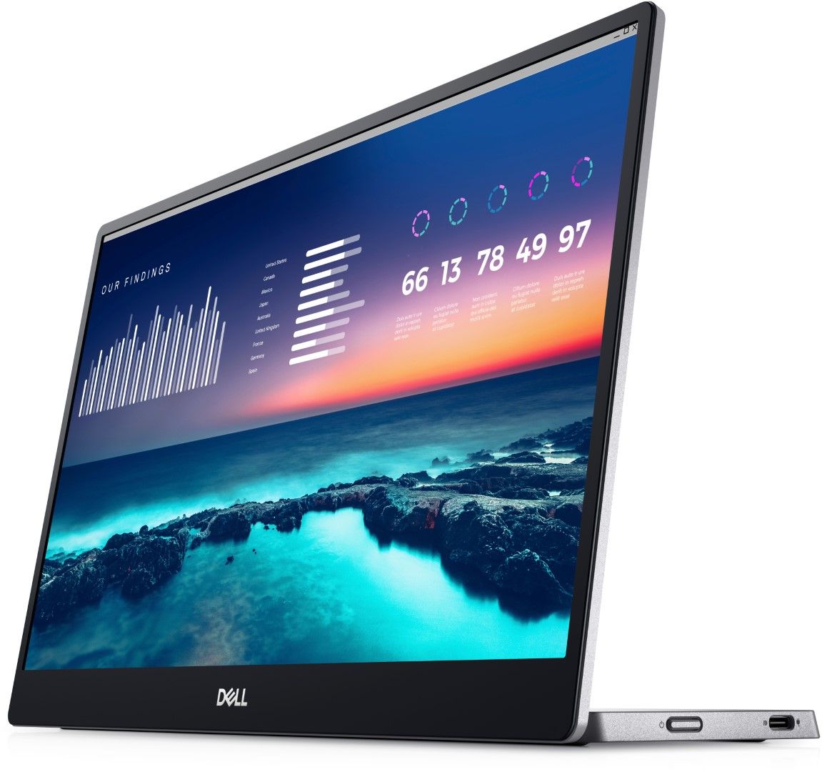 Is a dual-monitor setup too important for you? Now, you can take it anywhere with the Dell 14 Portable Monitor. This 14-inch Full HD panel is lightweight and easy to carry, and it lets you get two screens anywhere you go using just a USB Type-C port. It is a bit expensive, though.
