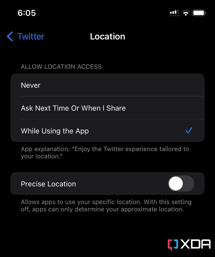 How to revoke an app's Precise Location access on iOS