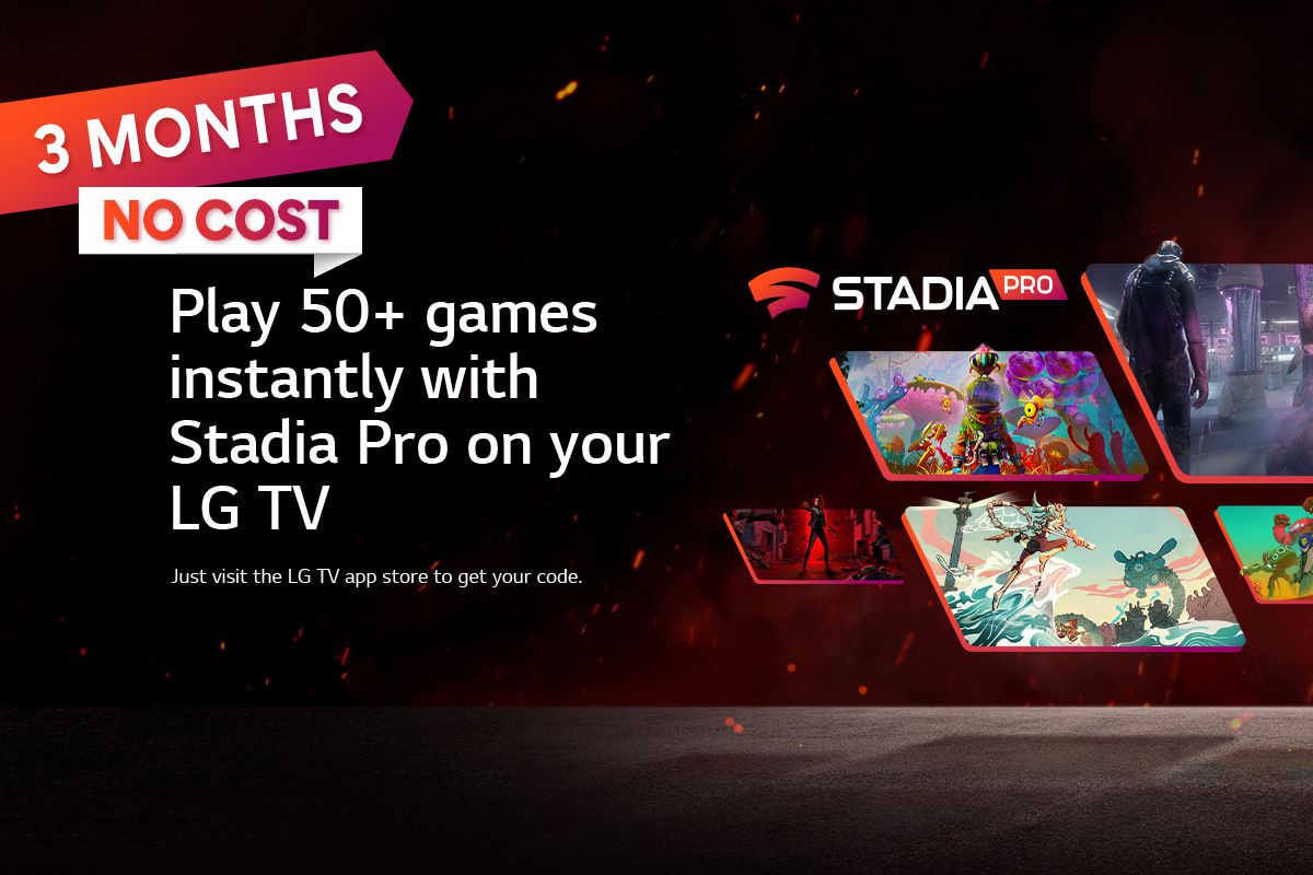LG Stadia Pro promotional offer banner.