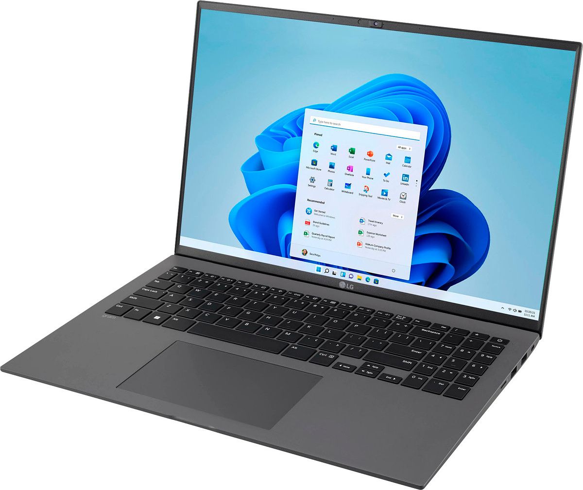 The LG gram 16 is a very lightweight, yet still powerful laptop with a large 16-inch display and a 16:10 aspect ratio.