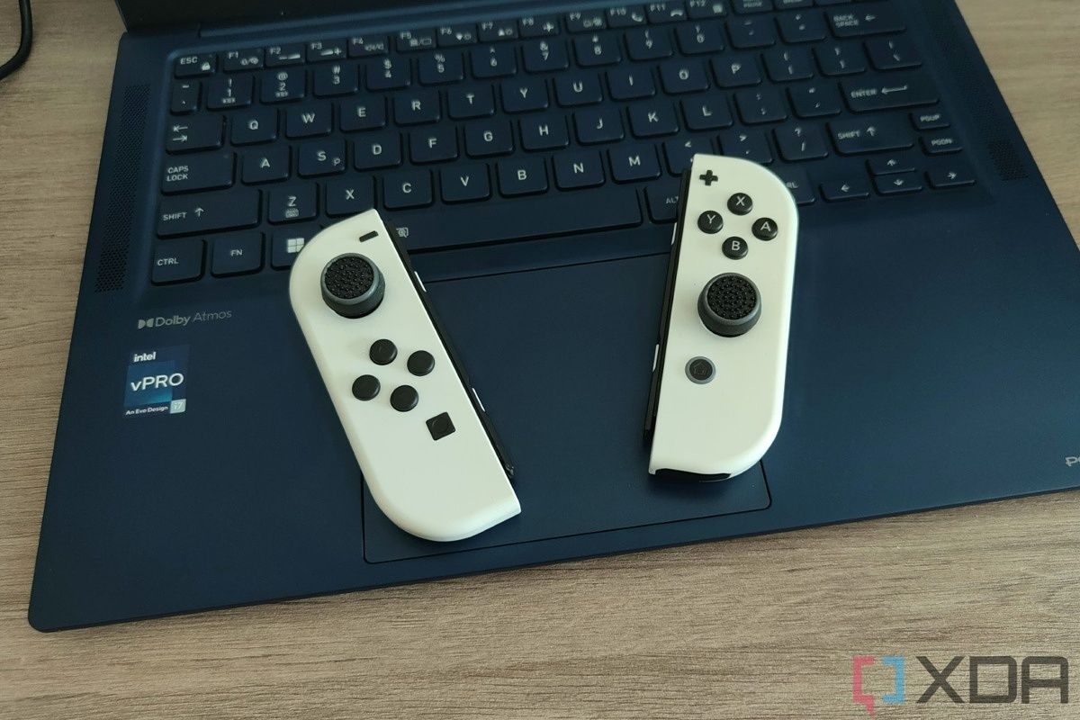 Nintendo Switch Joy-Con on a laptop