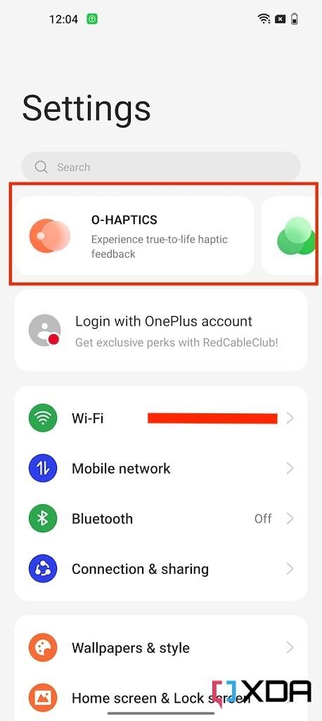 OxygenOS 13 settings page