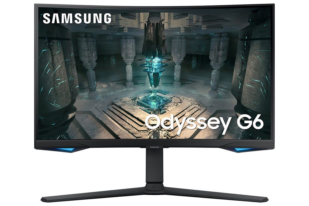 Samsung Odyssey G65B on white background.