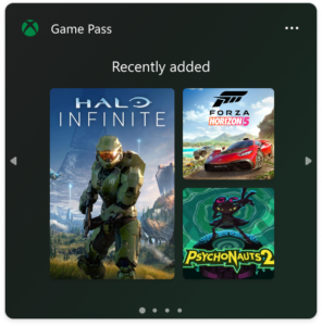 PC Game Pass widget in Windows 11