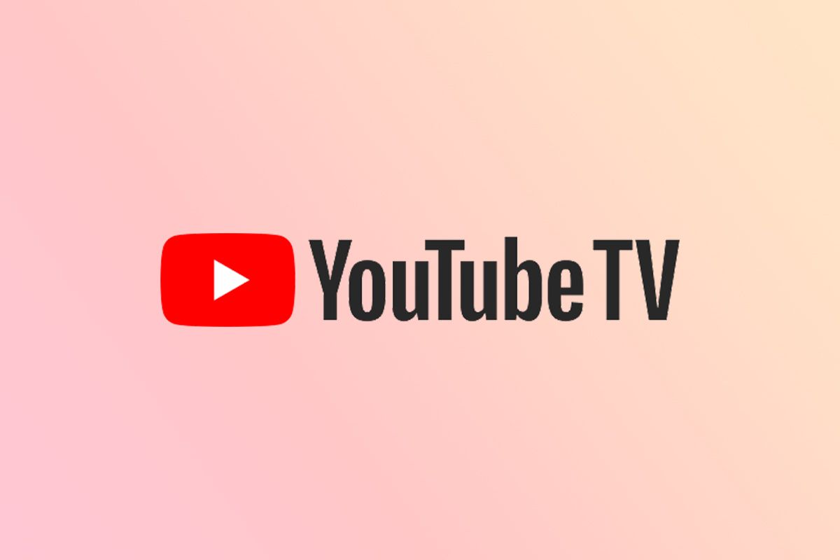 Logotipo de YouTube TV en un fondo degradado.