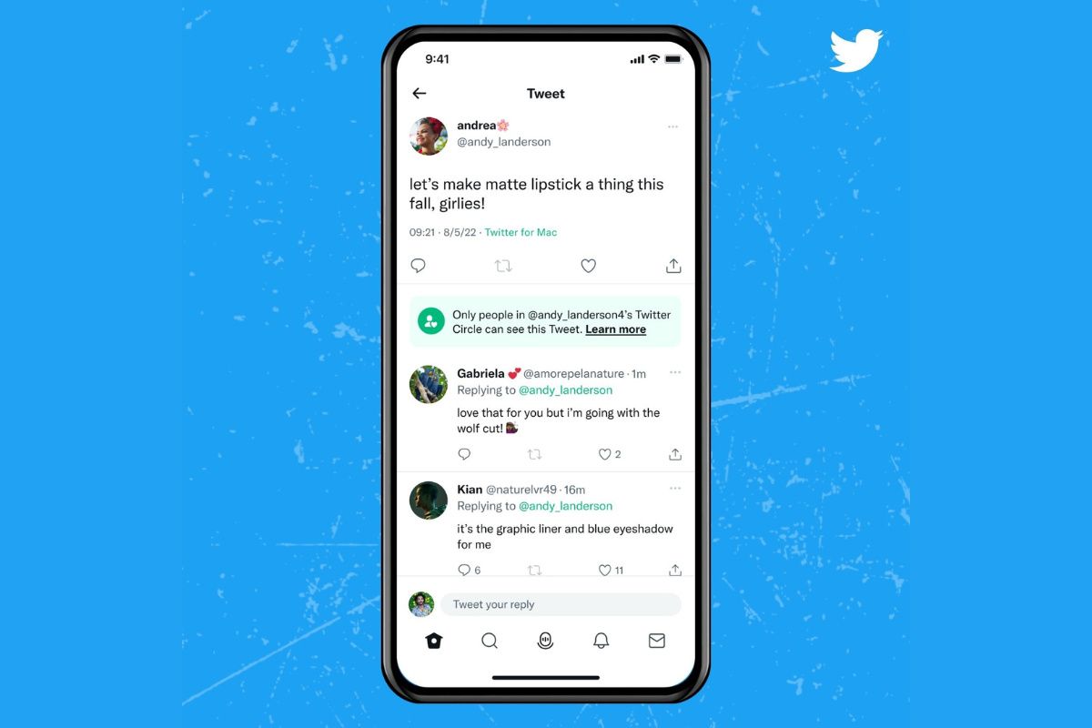 Twitter Circle on a blue background