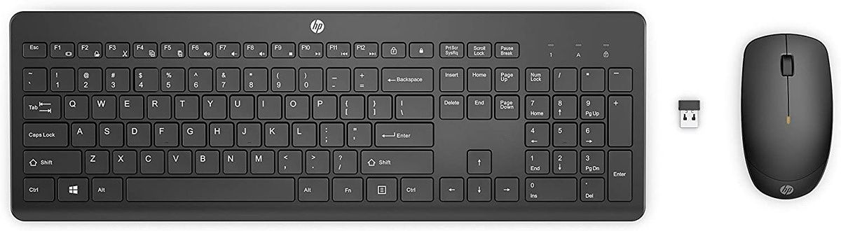 This keyboard and mouse combo from HP gives you everything you need to use your laptop with a monitor. It's basic, and bound to last.